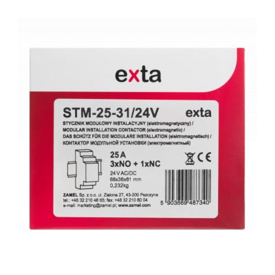 Stycznik modułowy instalacyjny 25A 3xNO+1xNC 24V AC/DC TYP: STM-25-31/24V ZAMEL (EXT10000293-WUN)